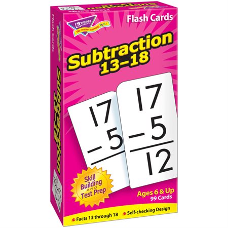 Subtraction 13-18 Flash Cards