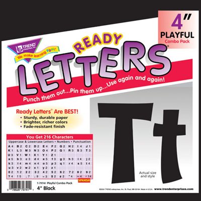 Playful Solids 4" Uppercase / Lowercase Ready Letters® Combo Pack, Blue