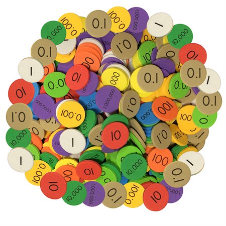 Sensational Math™ Place Value Discs, 10-Value Decimals to Whole Numbers, Set of 3,000