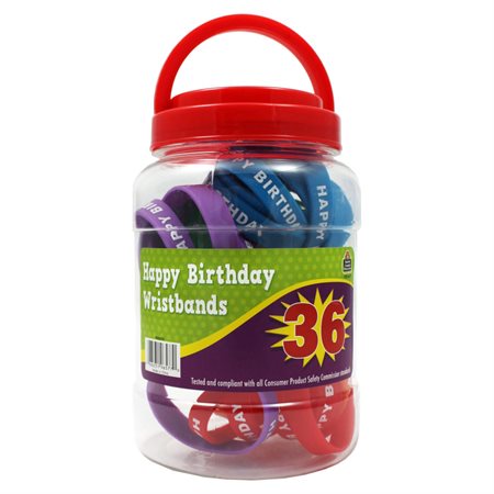 Happy Birthday Wristbands Jar